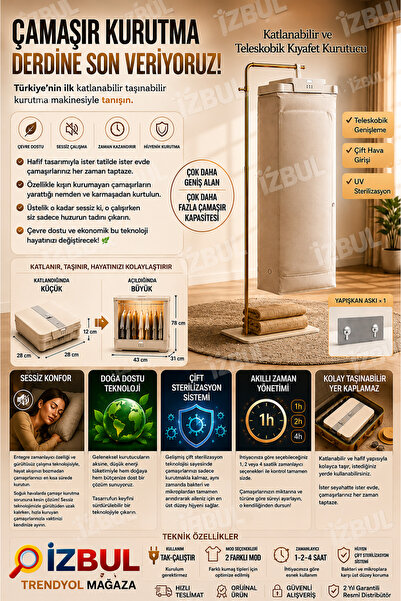 izbul Çamaşır Kurutma Makinesi Zaman Kazandıran Akıllı Çözüm! Yer Kaplamaz