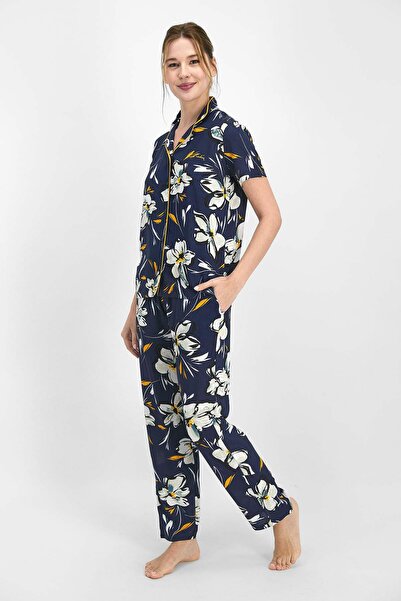 Pierre Cardin 7753 Γυναικεία πιτζάμα Lily Navy Blue πουκάμισο