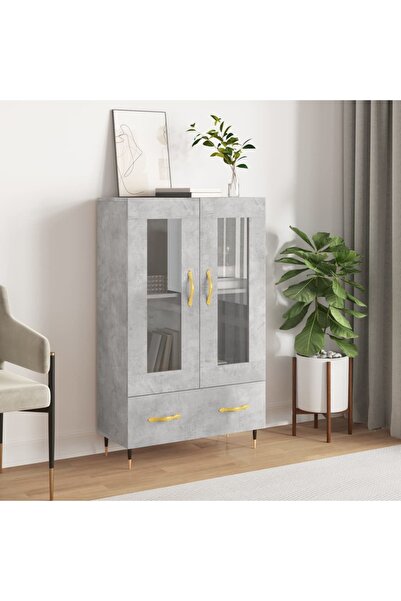 Concept Dulap înalt, gri beton, 69,5x31x115 cm, lemn prelucrat