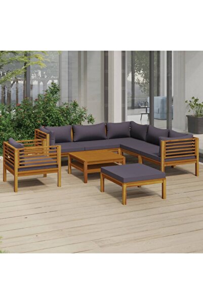 Concept Set mobilier de grădină cu perne, 8 piese, lemn masiv acacia