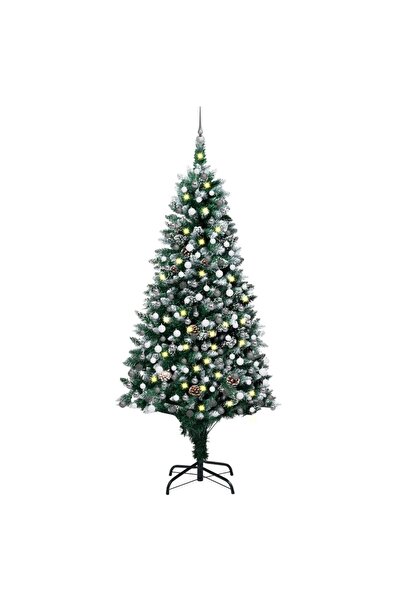 Concept Set brad de Crăciun artificial cu LED-uri/globuri/conuri 240 cm