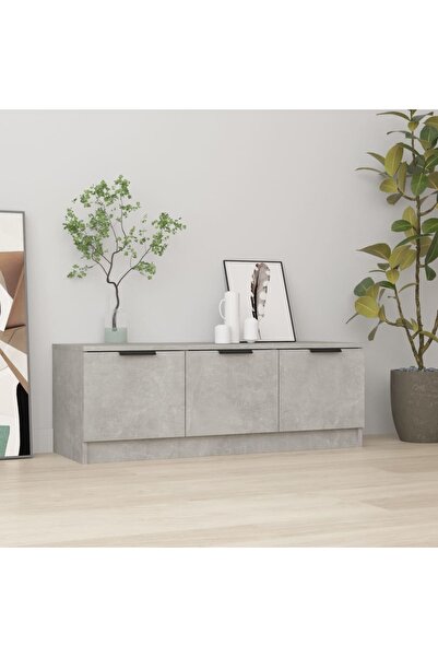 Concept Comodă TV, gri beton, 102x35x36,5 cm, lemn compozit