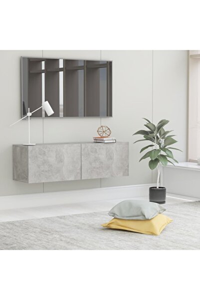 Concept Comodă TV, gri beton, 100 x 30 x 30 cm, PAL