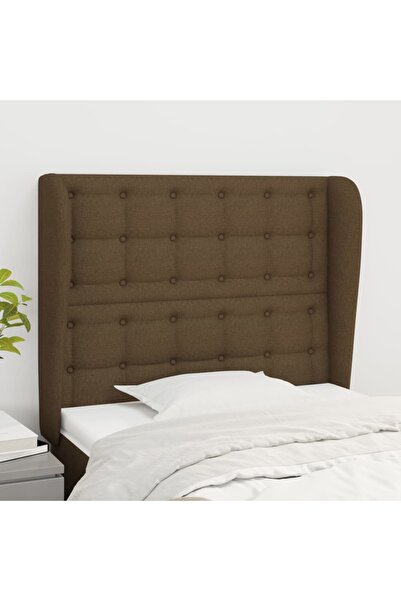 Concept Tăblie de pat cu aripioare maro închis 93x23x118/128 cm textil