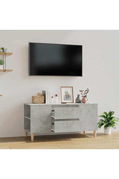 Concept Comodă TV, gri beton, 102x44,5x50 cm, lemn prelucrat