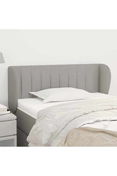Concept Tăblie de pat cu aripioare gri deschis 83x23x78/88 cm textil
