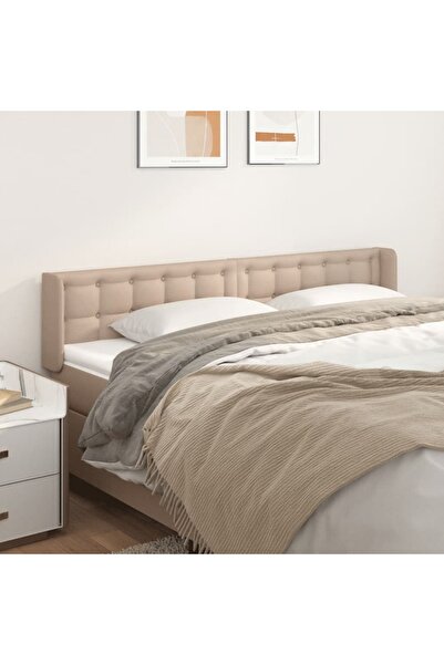 Concept Tăblie pat cu aripioare cappuccino 163x16x78/88 cm piele