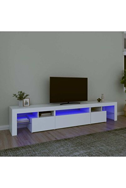 Concept Comode TV cu lumini LED, alb，215x36,5x40