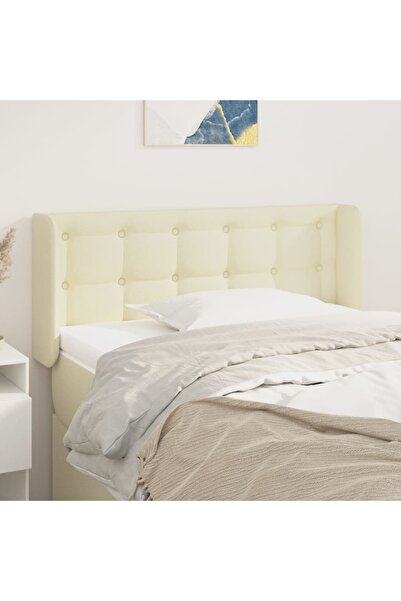 Concept Tăblie de pat cu aripioare crem 83x16x78/88 cm piele ecologică