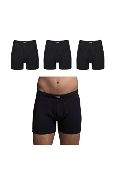 THERMOFORM Erkek Bambu Boxer Şort Külot 3’lü Paket Siyah, Yumuşak ve Nefes Alabilir İç Giyim