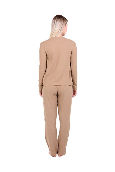 U&ME Ribbed Crop 3lü Takımı Camel