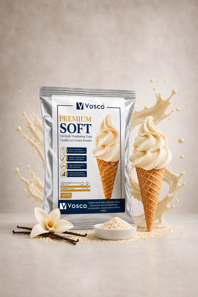 vosco Premium Soft Vanilyalı Dondurma Tozu - Soft Dondurma Karışımı 750 g