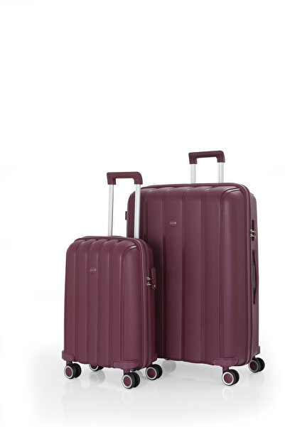 MÇS V305 PP Y.ÜRETİM VALİZ 55 CM + 75 CM KEMİK/BEBE MAVİ SET