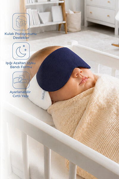 Babyjem Kepçe Kulak Önleyici ve Uyku Bandı Lacivert