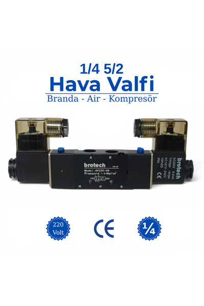 BROTECH 1/4 5/2 Çift Bobin Selenoid Valf | Araç Air Valfi | Tır Branda Valfi ...