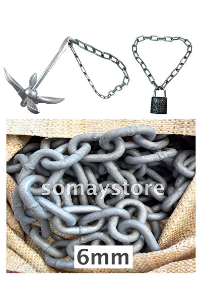 SomayStore Tekne Zinciri Galvanizli Sıcak Daldırma Normal Baklalı Zincir 6mm ...