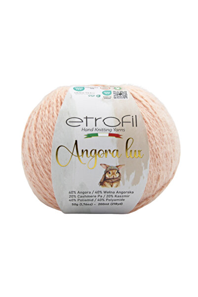 Etrofil Angora pređa za pletenje, boja breskvinog cveta, 45% angora, 55% poli...