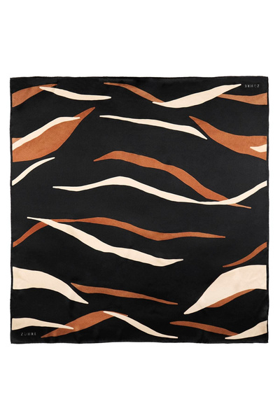Zühre Φουλάρι V9 από μεταξωτό σατέν με σχέδιο ζέβρας 0112