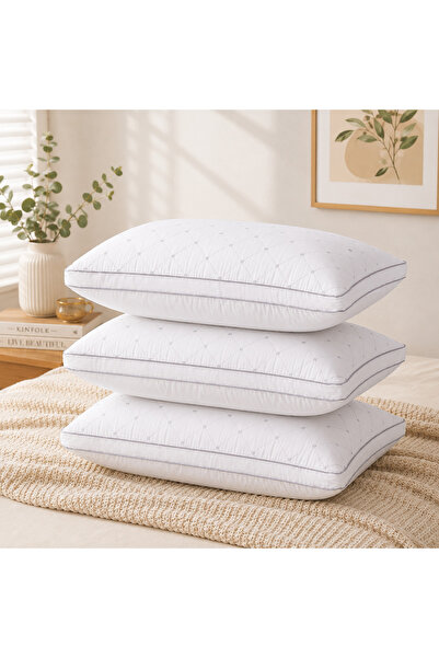 ShinyFlower Luxury Quilted Bed Pillow 75×45cm, Soft & Supportive Microfiber F...