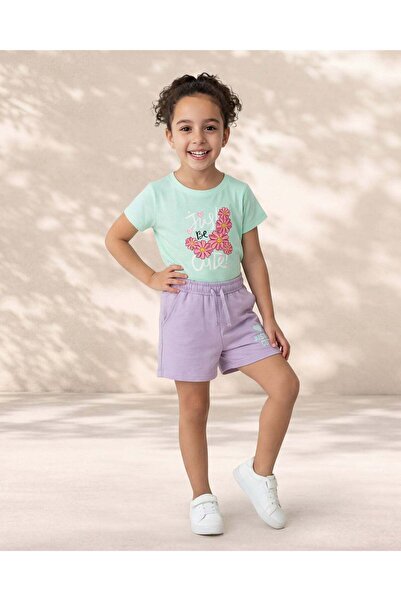 REDTAG Girls Graphic T-Shirt and Shorts Set
