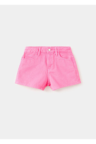 MANGO Kids Düz kesim denim şort