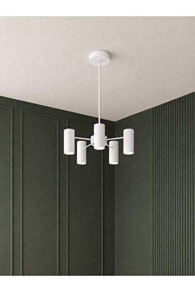 avizade Luxera 5'li Modern Tasarım Silindir Spot Avize - Salon Mutfak İçin Be...