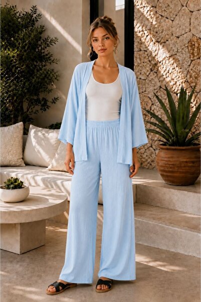 Maison La Femme Set pantaloni kimono înfășurați pentru femei