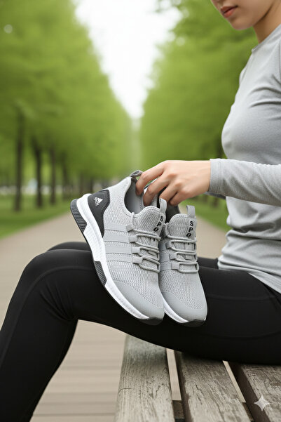 Zerenyus AWIX Ortopedik Unisex Nefes Alan Hafif Spor Yürüyüş Ayakkabı - Gri