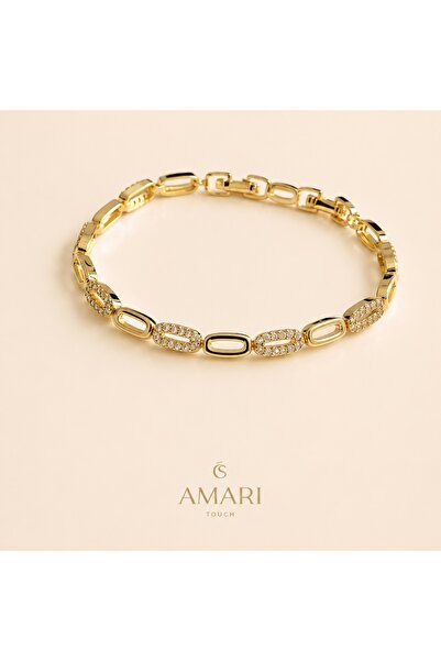 Amari Gold Oval Halka Bileklik