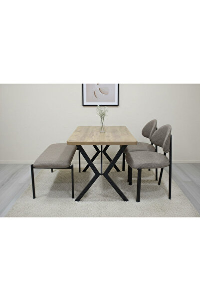 ROYALİSA TABLE CHAİR ROYALİSA ADES BENCH 2 SANDALYE MUTFAK SETI 2+1+1