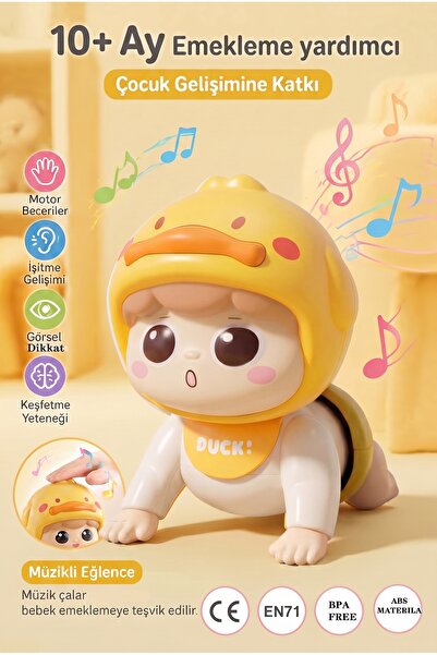 Musical and Active Baby Crawling Friend Duck - Educational Walking Interactive Gift Toy, 10+ Months