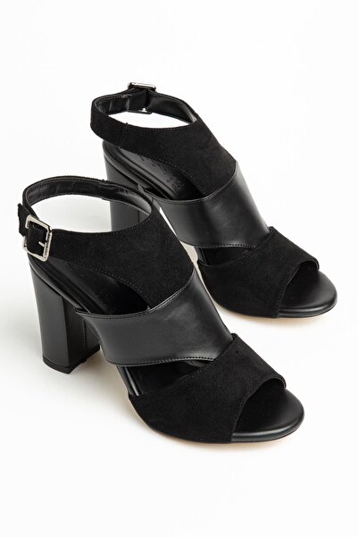 Cassie Heels Black Skin-Suede Shoes