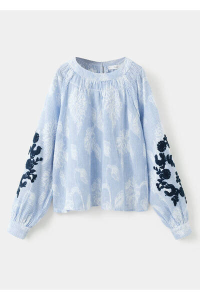 MANGO Kids Çiçek işlemeli bluz