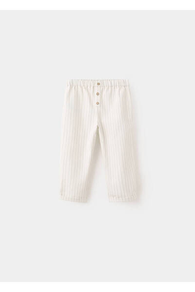 MANGO Baby Pamuklu çizgili pantolon