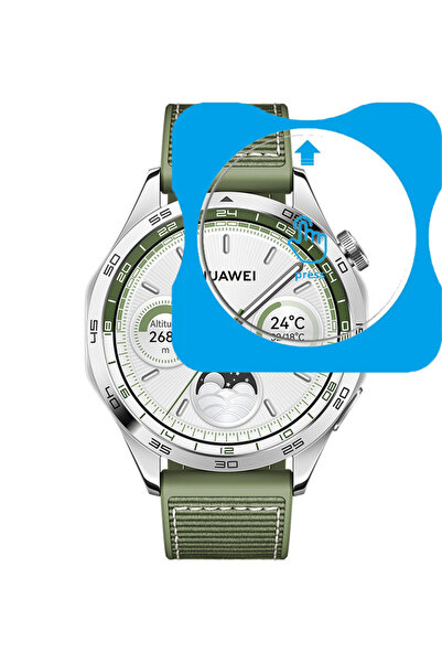 MMP SHOP Huawei Watch GT4 46mm Uyumlu Kolay Kurulum Aparatlı Temperli Cam Ekr...