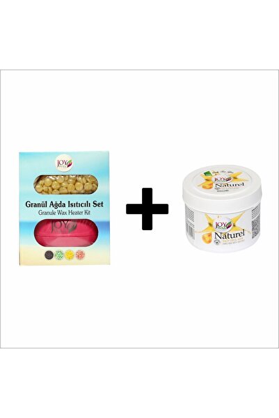 JOYWAX Joy Wax Granül Boncuk Ağda Isıtıcı Set Naturel Kalıp Ağda Naturel 80ml