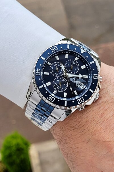 Daniel Klein Lacivert Silver Renk 45 Mm 24 Ay Garantili Göstergeleri Aktif Er...