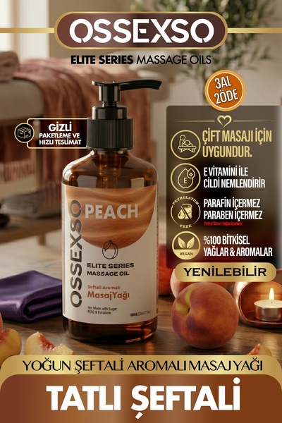 OSSEXSO Yenilebilir Doğal Şeftalili Afro dizyak Etkili Aromaterapi Masaj Yağı...