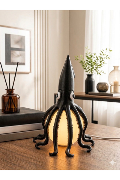 prestij3d design Siyah Kalamar Tasarımlı Led Masa Lambası-Modern Dekoratif Ay...