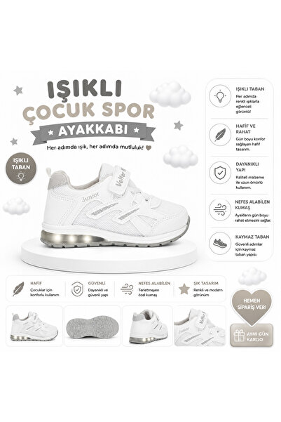 aag tekstil Erkek Ve Kız Çocuk Işıklı Spor Ayakkabısı Okul Öncesi - ilk Okul ...