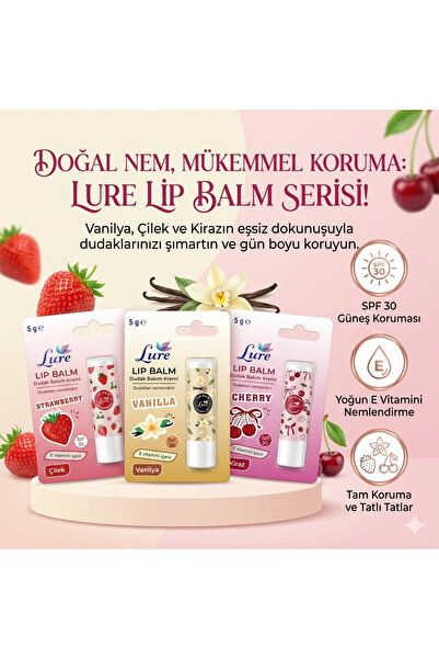 LURE مرطب الشفاه بالفراولة والفانيليا والكرز