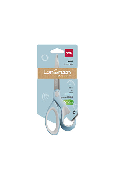 Deli Foarfecă de birou 18cm Culori pastel Longreen Plastic reciclat