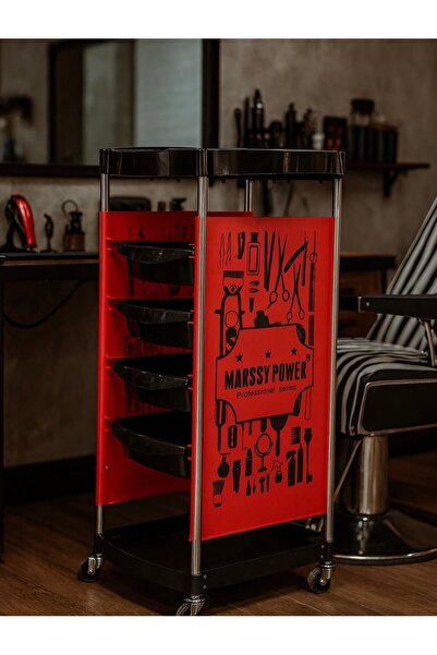 MP MARSSY POWER PROFESSİONAL 4 Çekmeceli Kuaför Servis Boya Arabası Tekerlekl...