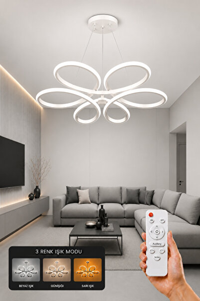 AvizeGO Niva LED Sarkıt Avize 3 Renk Kumandalı