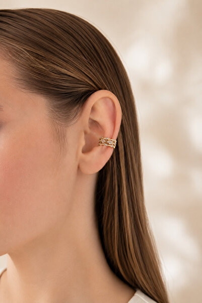 Sacce Scarves&Accessories Işıltılı Earcuff Sıkıştırmalı Kıkırdak Küpesi Deliksiz