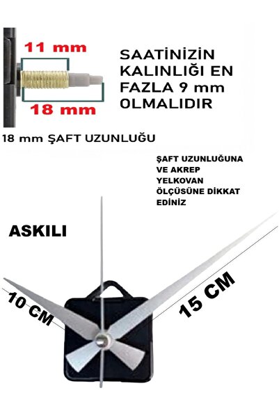 CNR SHOP Duvar Saati Mekanizması, 18 MM ŞAFT, Saat Mekanizma, Sessiz Çalışır ...