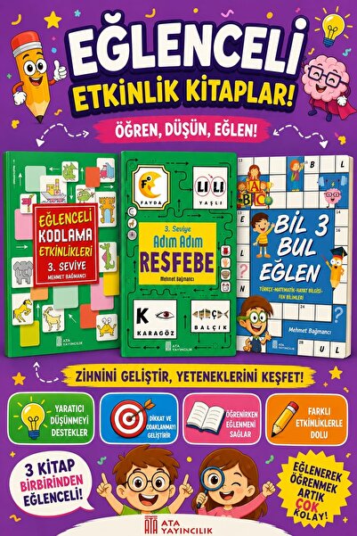 Ata Yayıncılık Ata 3.Sınıf Kodlama + Resfebe + Bil Bul Eğlen