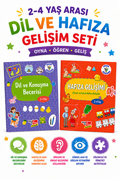 Dikkat Atölyesi Yayınları Hafıza Gelişimi, Dil Ve Konuşma Becerisi 2-4 Yaş Set