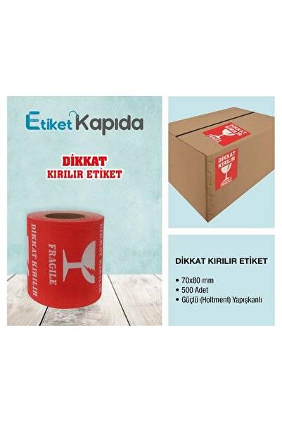 ETİKET KAPIDA ملصق تحذير - هش 70*80 مم - 1 رول 500 قطعة لاصقة قوية