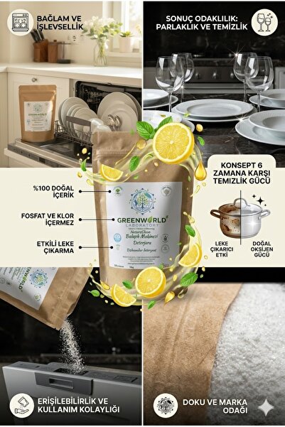 Greenworldlaboratory Bitkisel Bulaşık Deterjanı(Konsantre) 1.5kg 75yıkama
